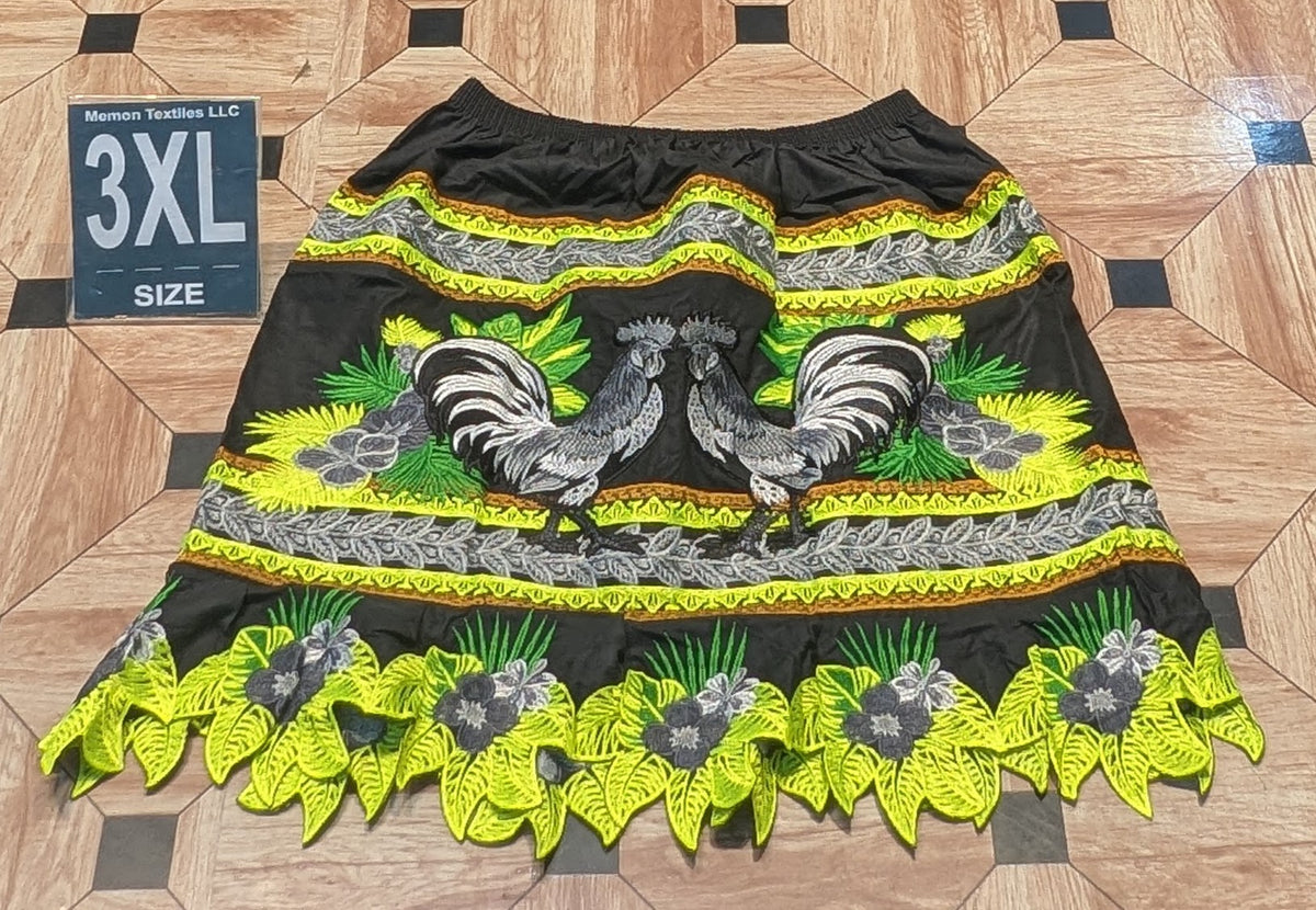 Floral Embroidered Island Skirts (Urohs) - 3XL