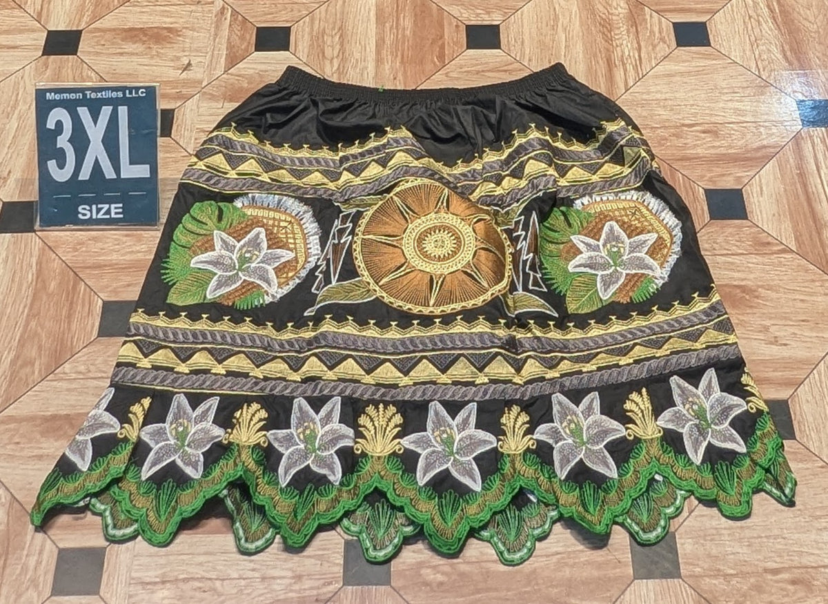 Floral Embroidered Island Skirts (Urohs) - 3XL