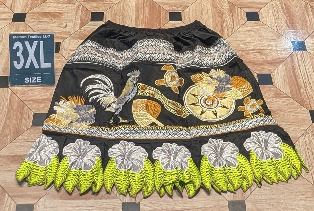 Floral Embroidered Island Skirts (Urohs) - 3XL