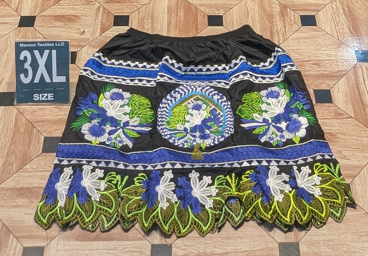 Floral Embroidered Island Skirts (Urohs) - 3XL