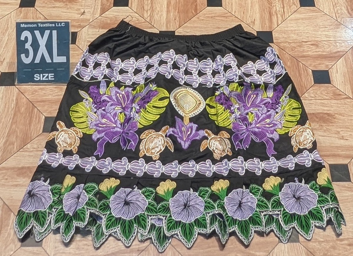 Floral Embroidered Island Skirts (Urohs) - 3XL