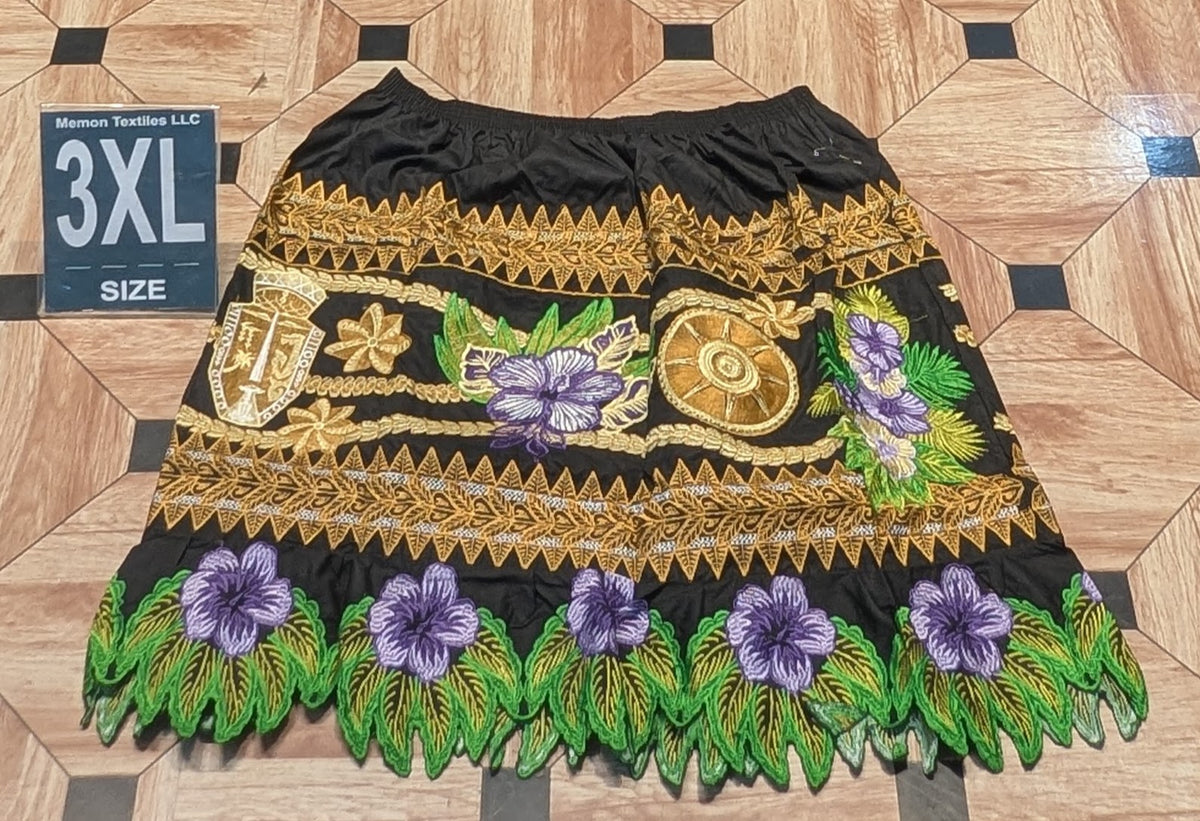 Floral Embroidered Island Skirts (Urohs) - 3XL