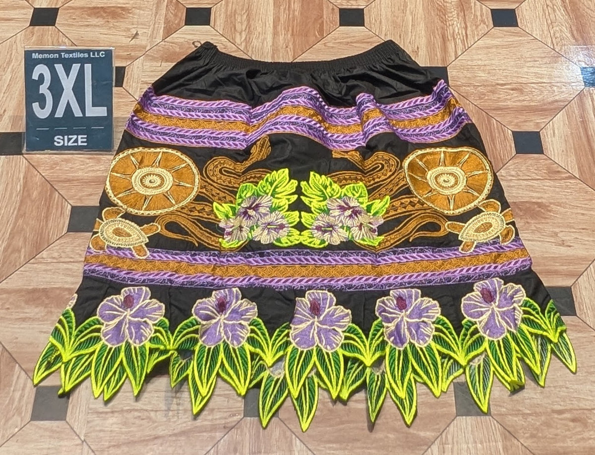 Floral Embroidered Island Skirts (Urohs) - 3XL