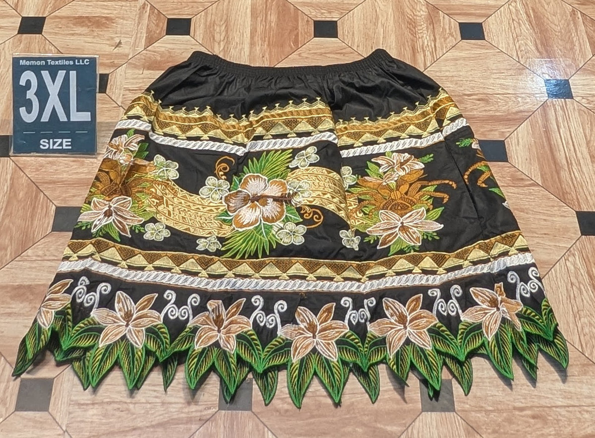 Floral Embroidered Island Skirts (Urohs) - 3XL