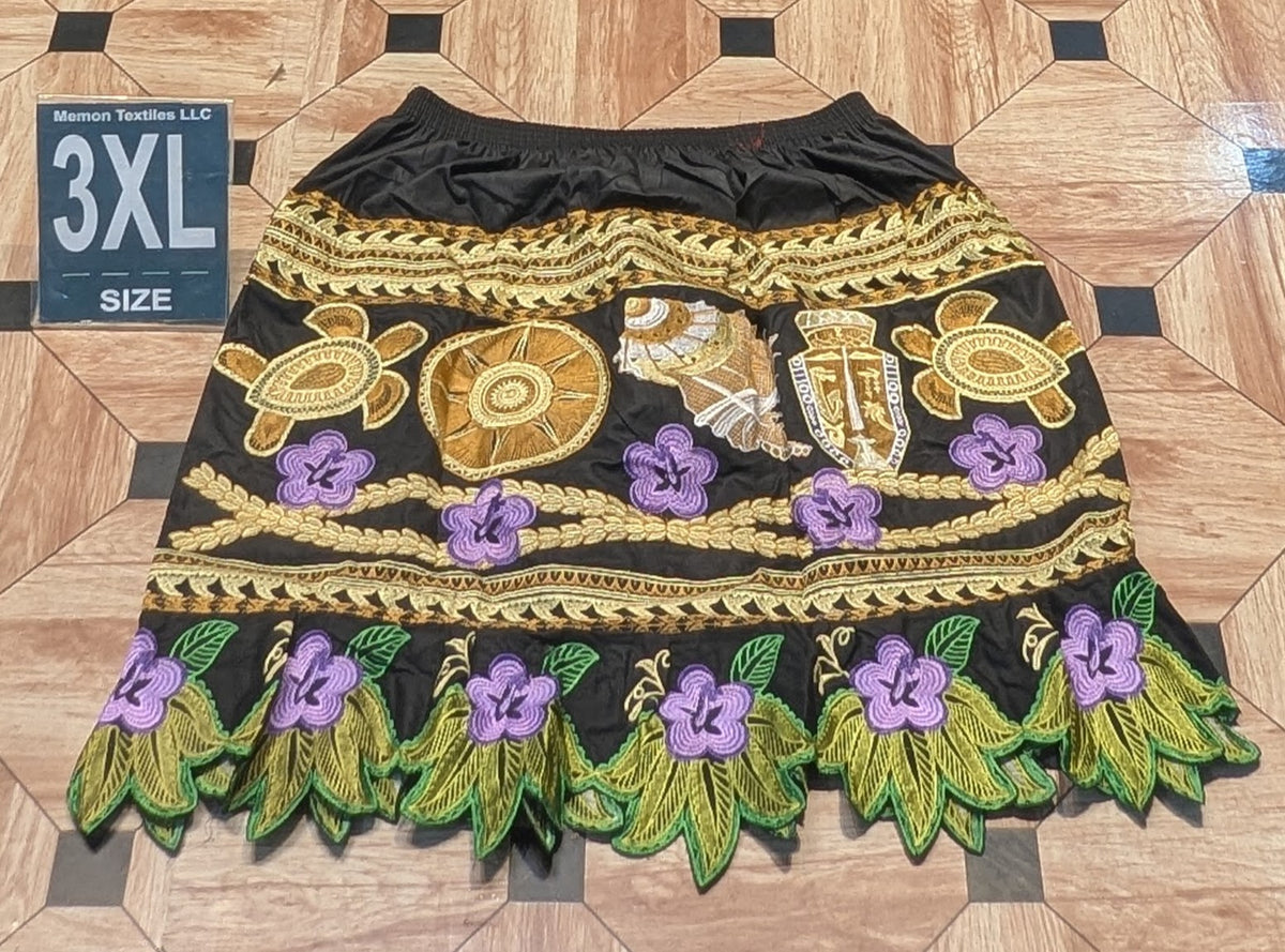 Floral Embroidered Island Skirts (Urohs) - 3XL