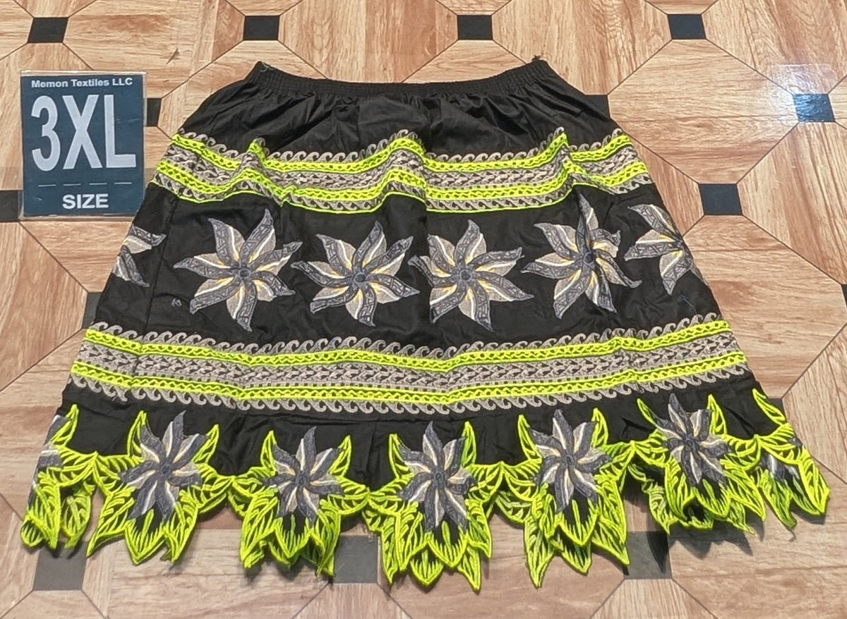 Floral Embroidered Island Skirts (Urohs) - 3XL