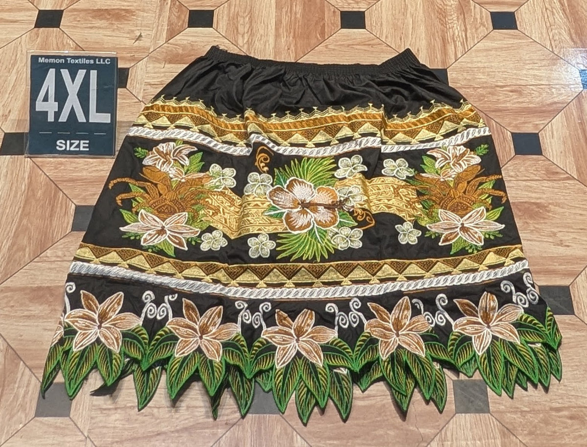 Floral Embroidered Island Skirts (Urohs) - 4XL