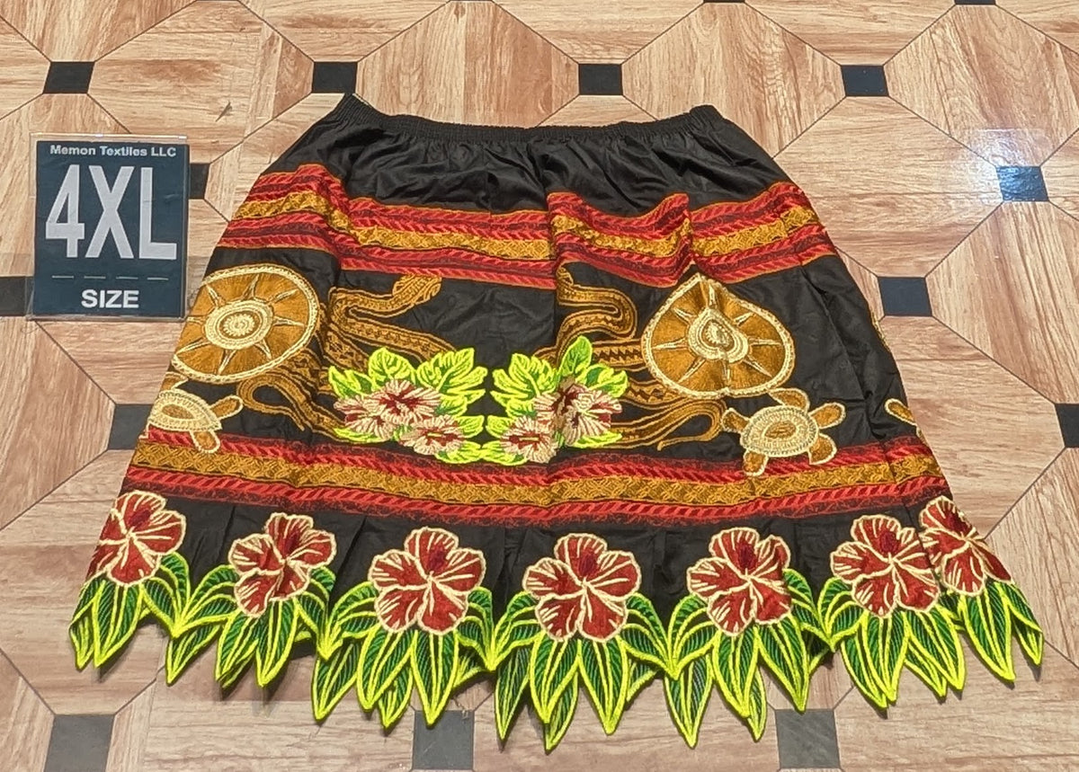 Floral Embroidered Island Skirts (Urohs) - 4XL