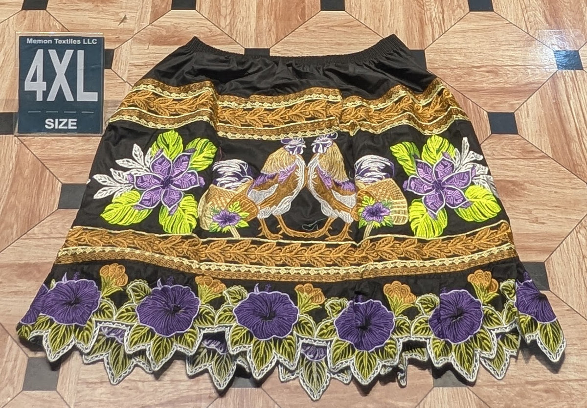 Floral Embroidered Island Skirts (Urohs) - 4XL