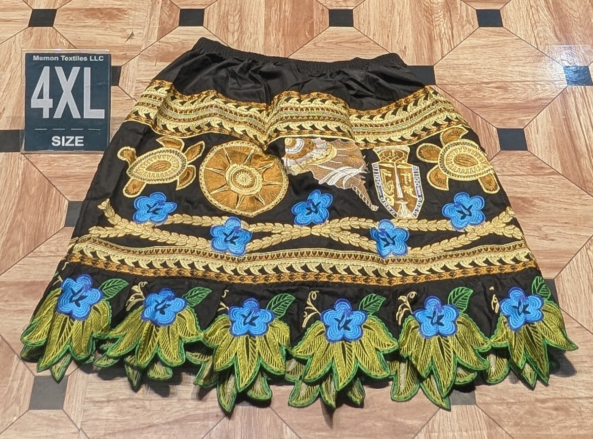 Floral Embroidered Island Skirts (Urohs) - 4XL