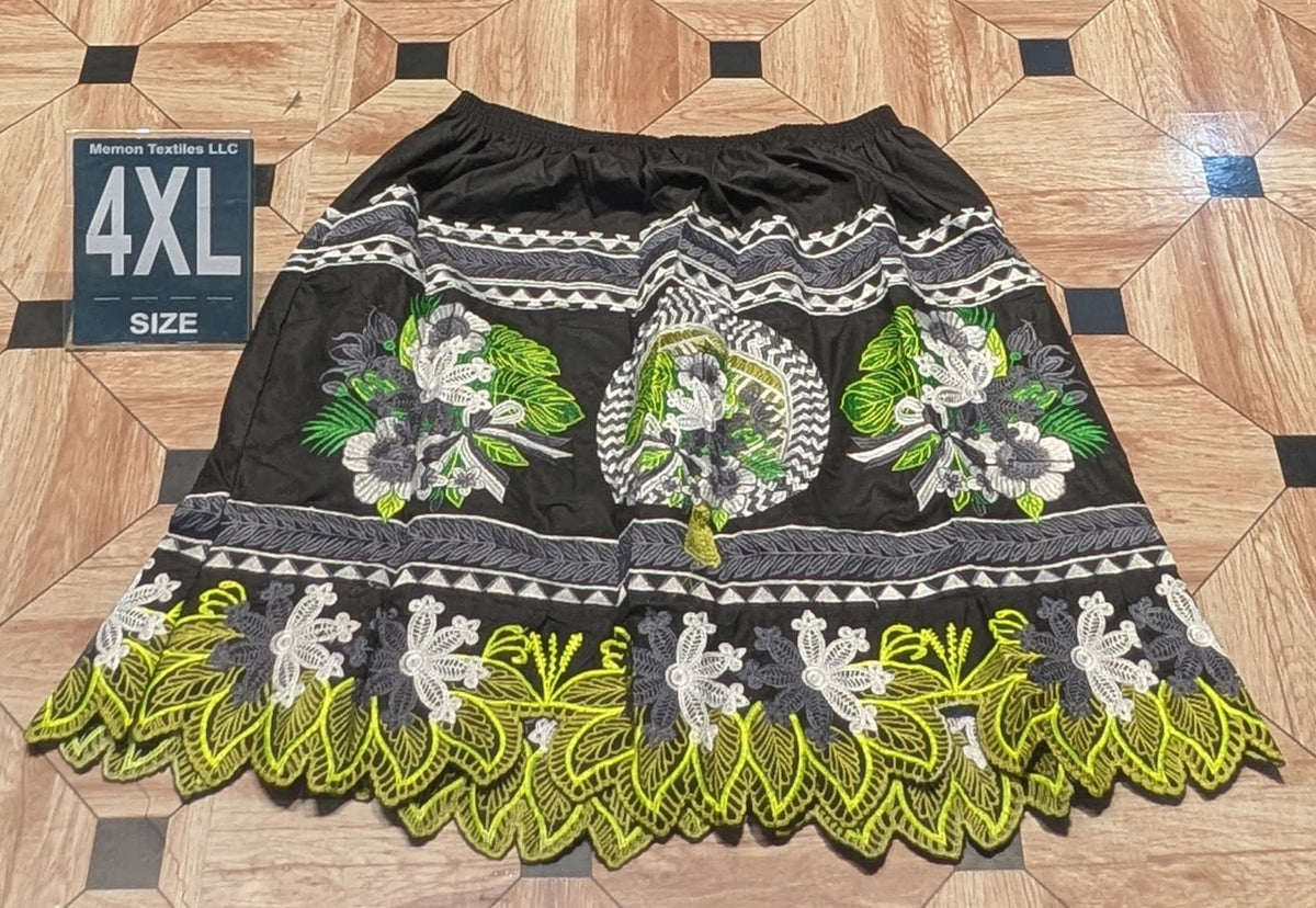 Floral Embroidered Island Skirts (Urohs) - 4XL