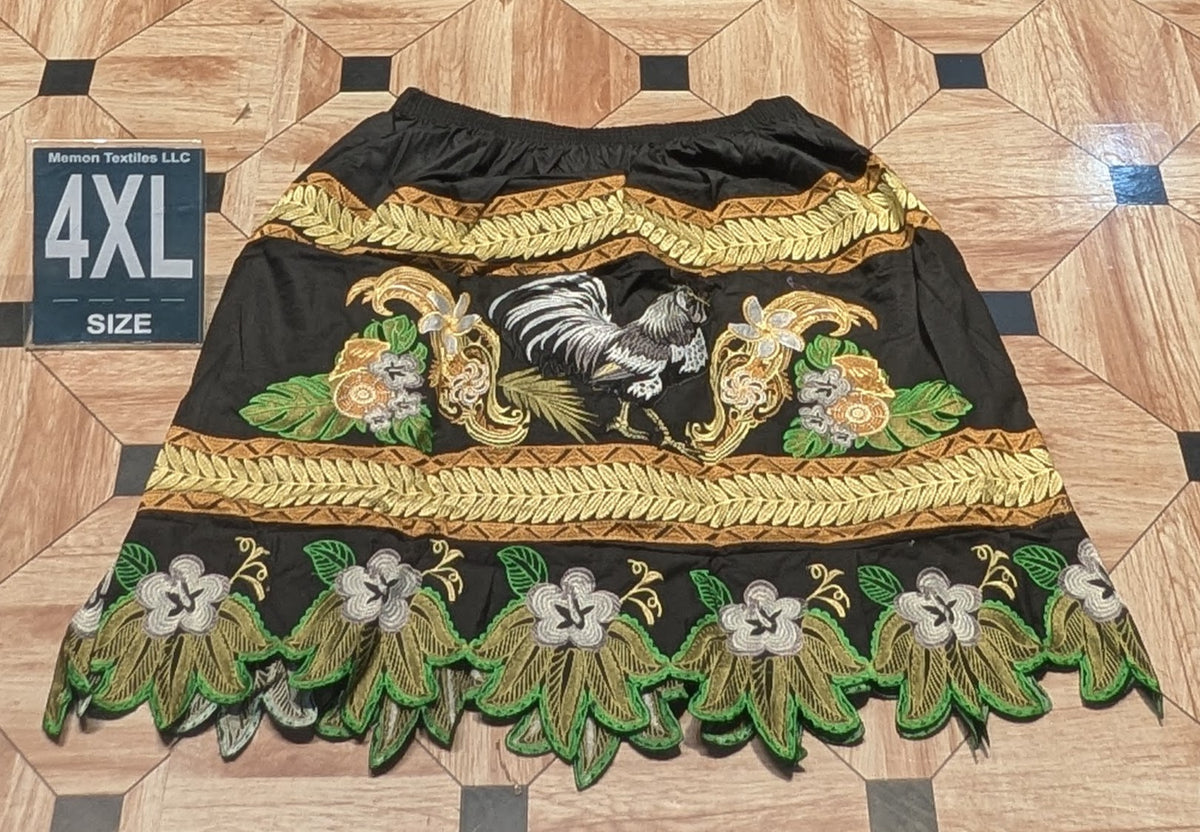 Floral Embroidered Island Skirts (Urohs) - 4XL