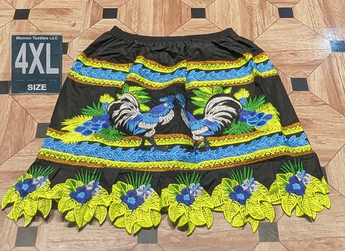 Floral Embroidered Island Skirts (Urohs) - 4XL