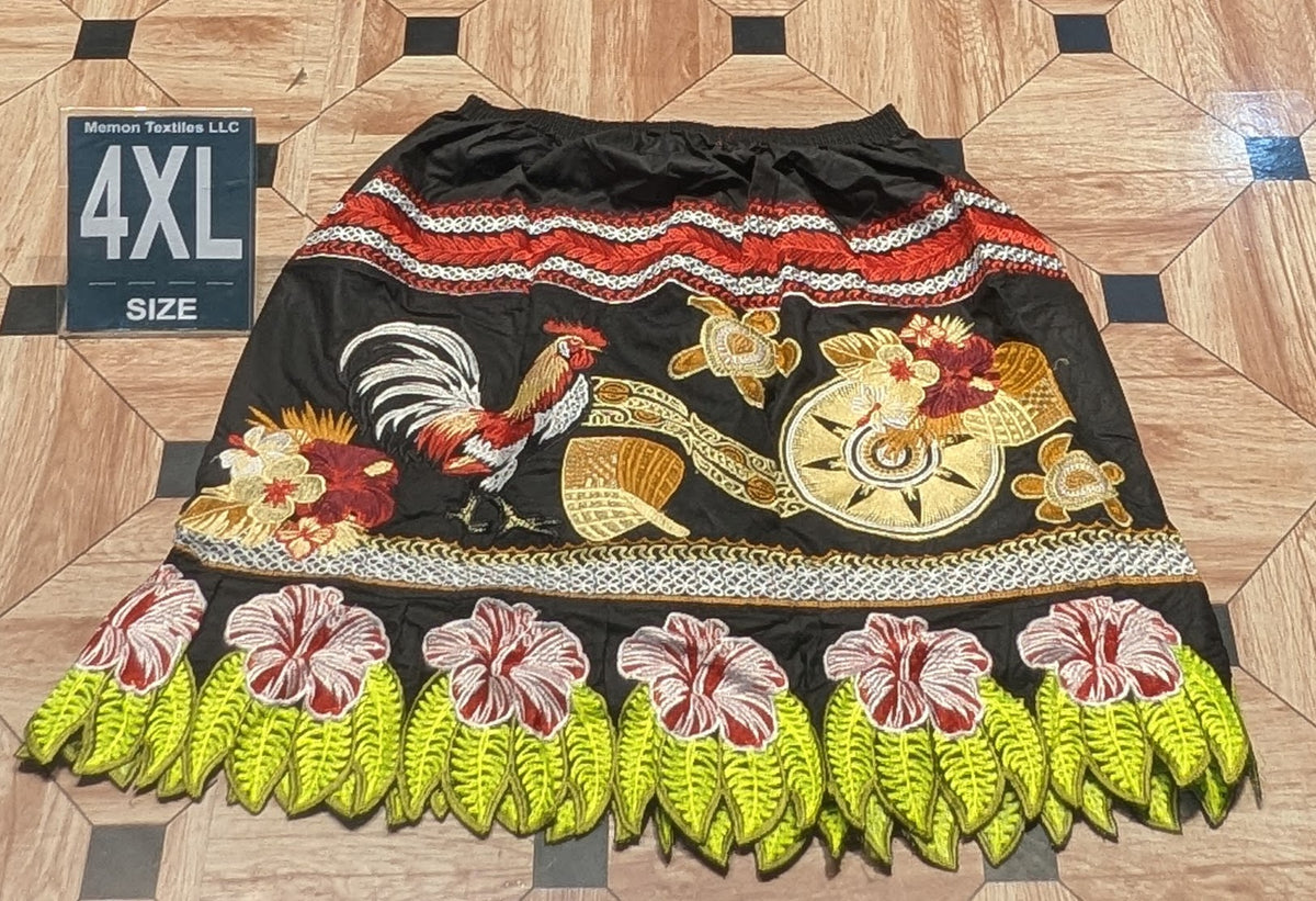 Floral Embroidered Island Skirts (Urohs) - 4XL