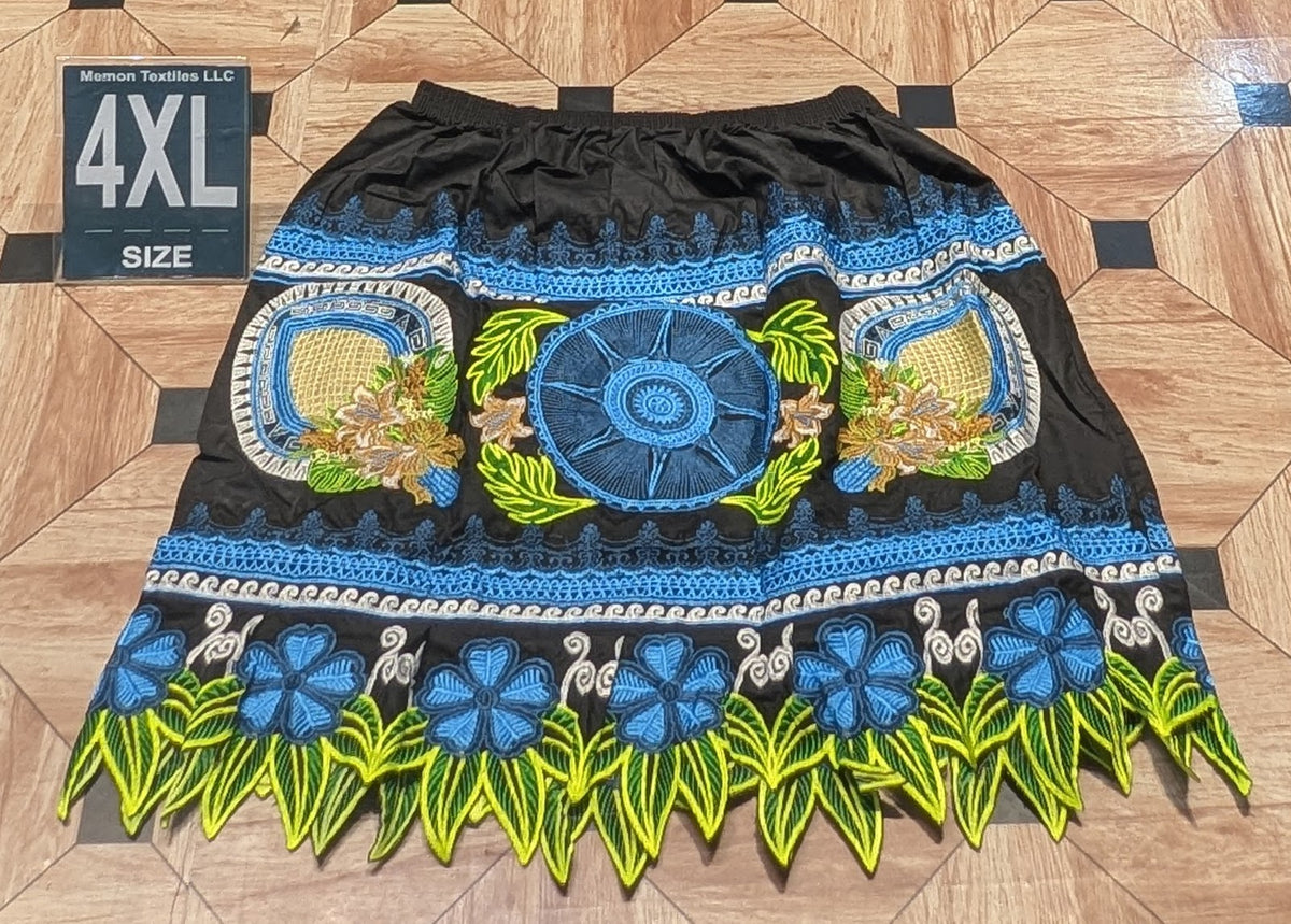 Floral Embroidered Island Skirts (Urohs) - 4XL