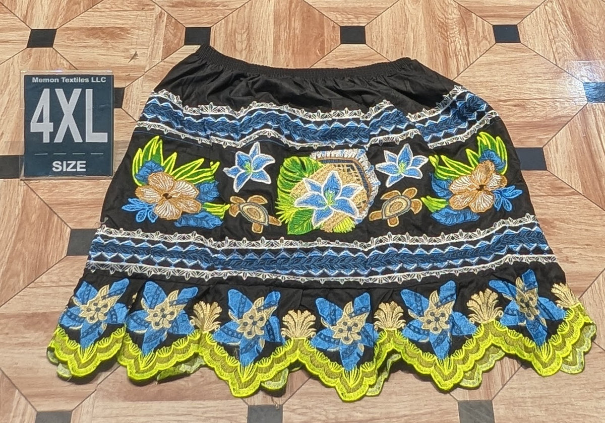Floral Embroidered Island Skirts (Urohs) - 4XL