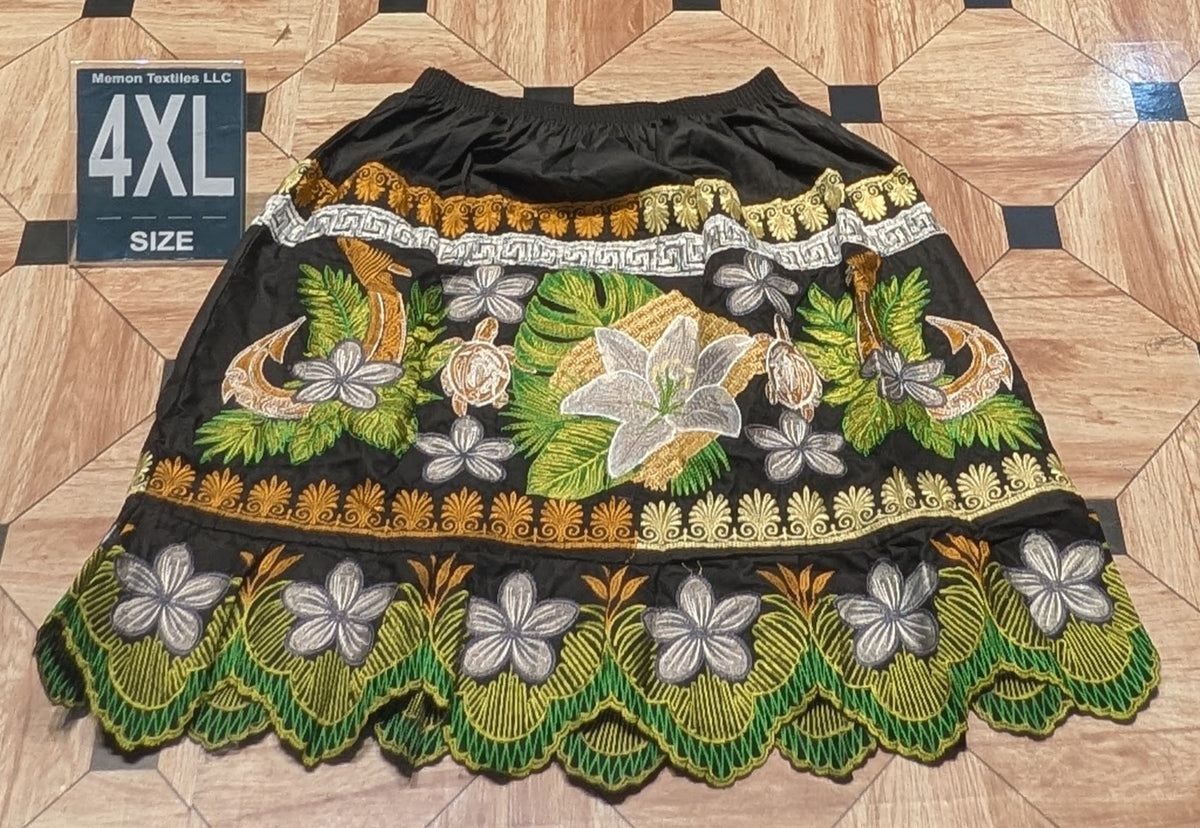 Floral Embroidered Island Skirts (Urohs) - 4XL