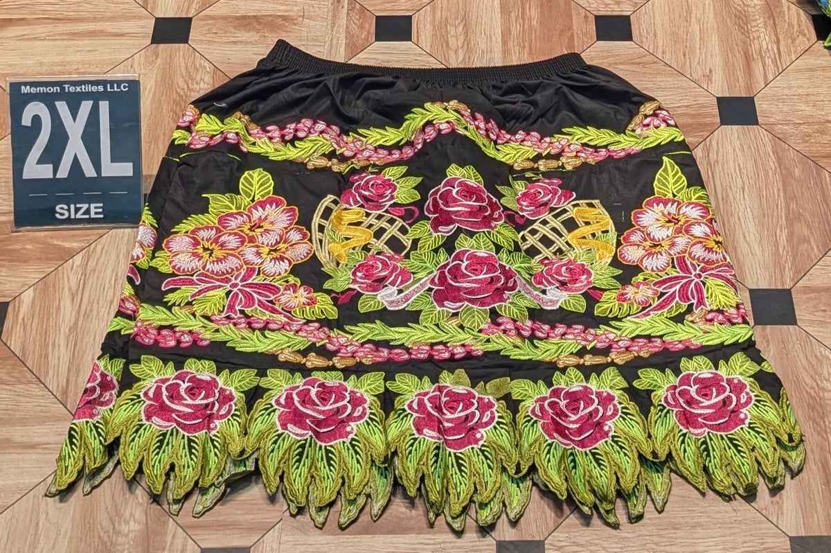 Floral Embroidered Skirts (Urohs) - 2XL