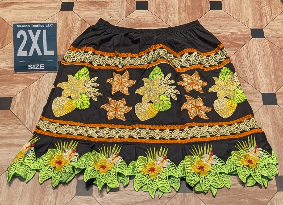Floral Embroidered Skirts (Urohs) - 2XL