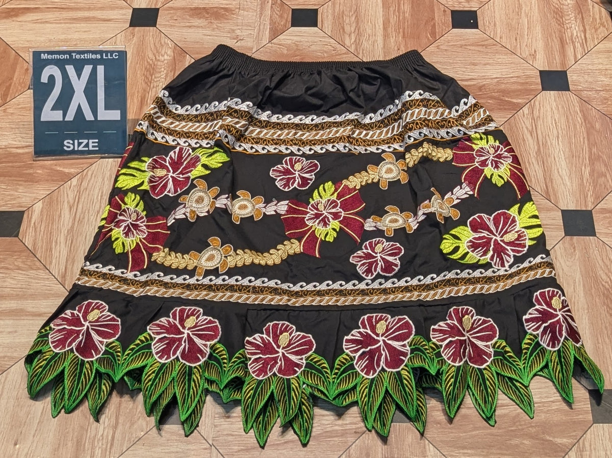 Floral Embroidered Skirts (Urohs) - 2XL
