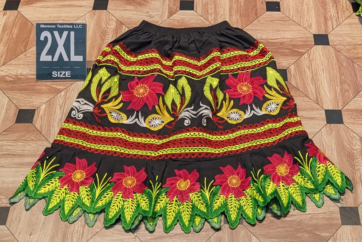 Floral Embroidered Skirts (Urohs) - 2XL