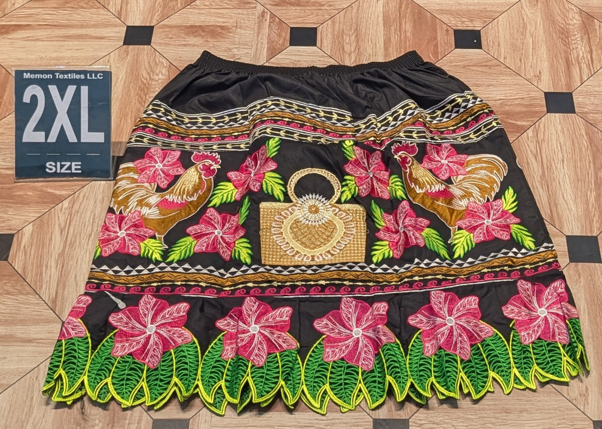 Floral Embroidered Skirts (Urohs) - 2XL