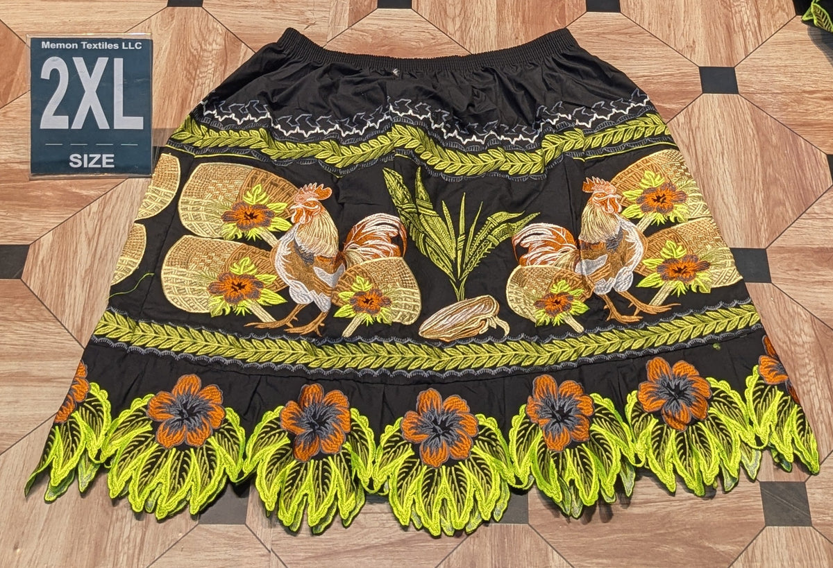 Floral Embroidered Skirts (Urohs) - 2XL