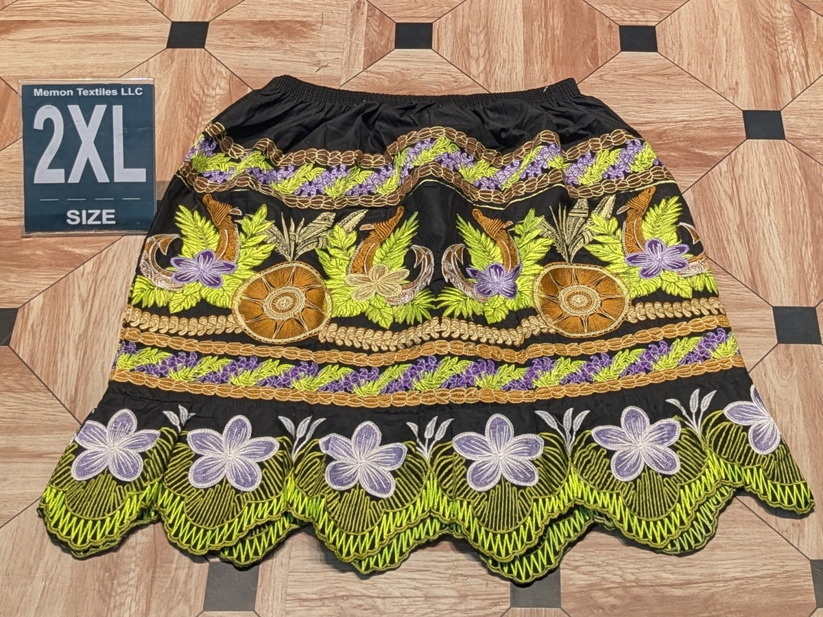 Floral Embroidered Skirts (Urohs) - 2XL