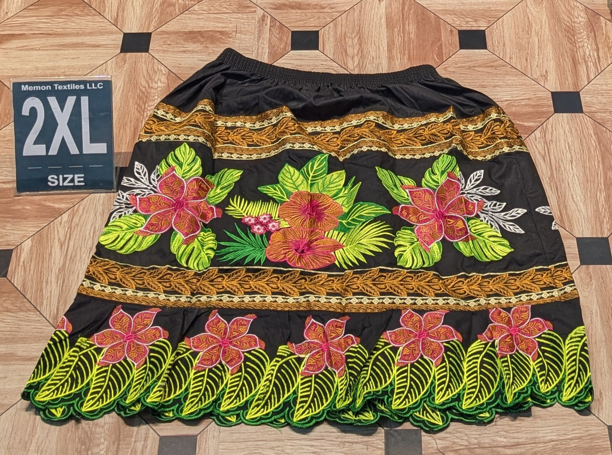 Floral Embroidered Skirts (Urohs) - 2XL