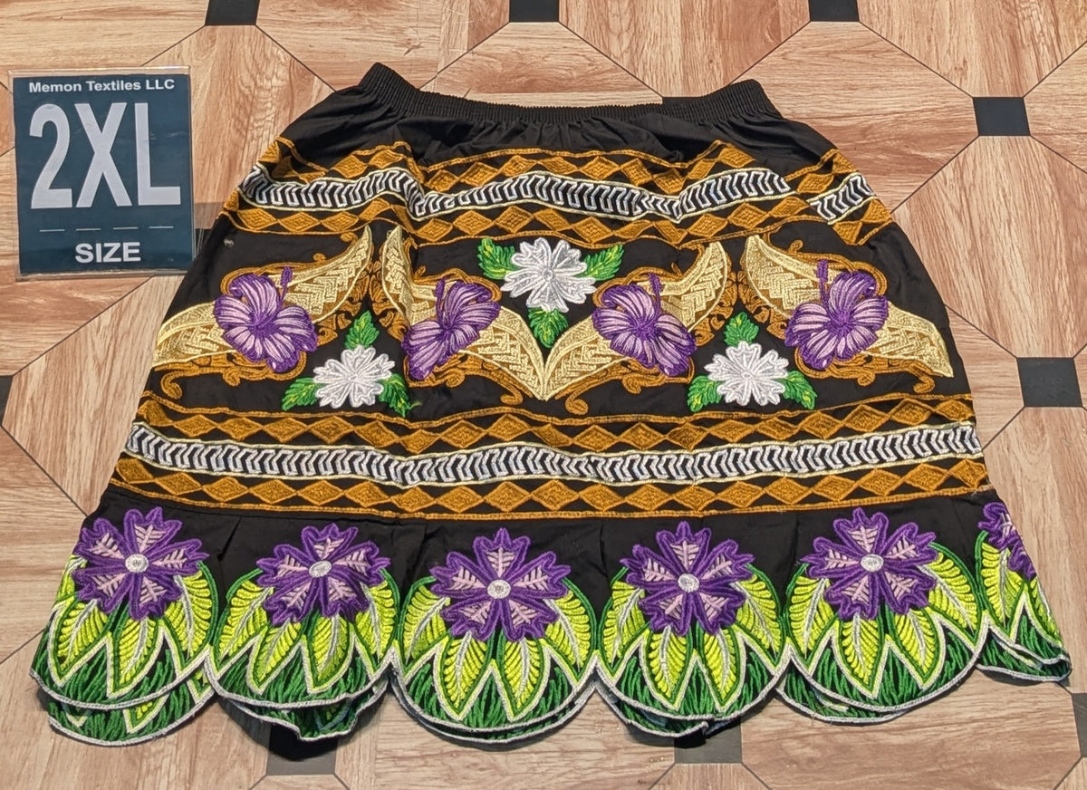 Floral Embroidered Skirts (Urohs) - 2XL