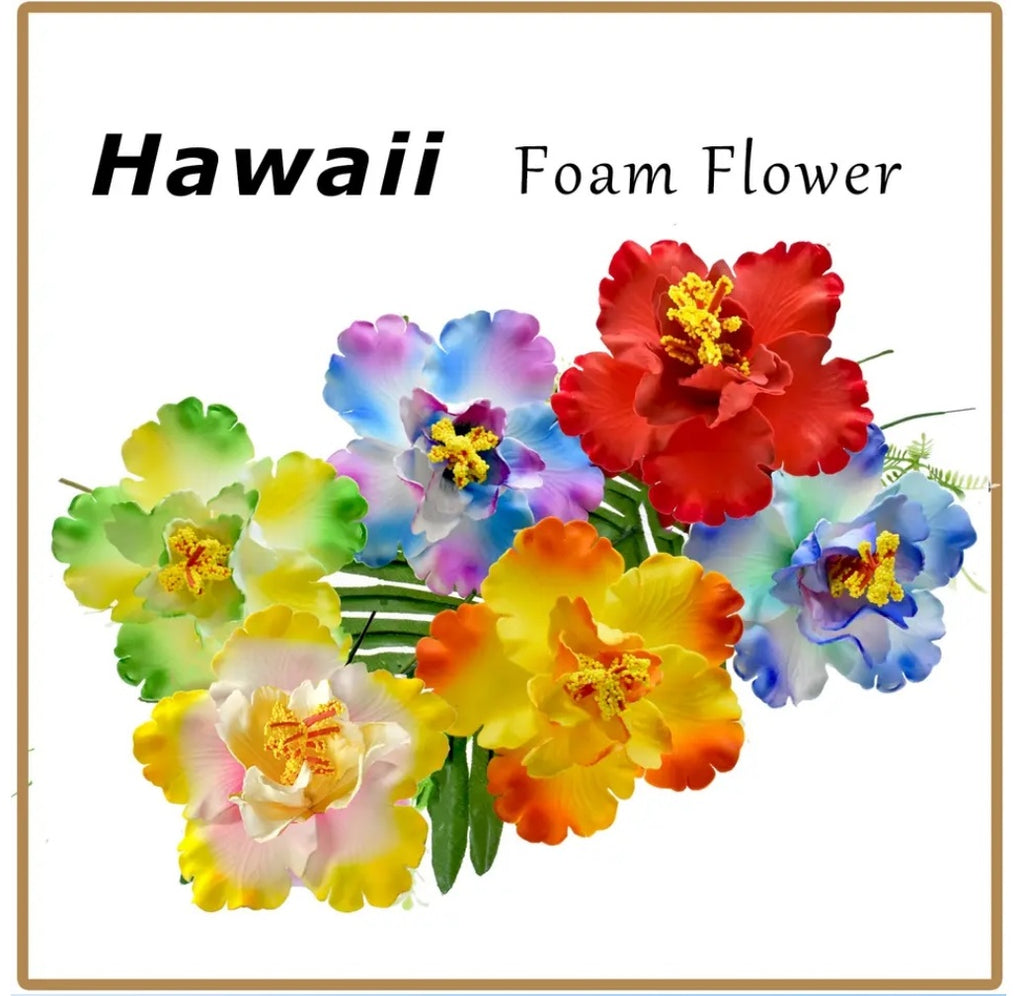 Pack of 6 - Tropical Hair Flower Foam Hair pin Hawaiian