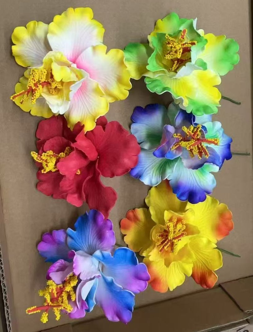 Pack of 6 - Tropical Hair Flower Foam Hair pin Hawaiian